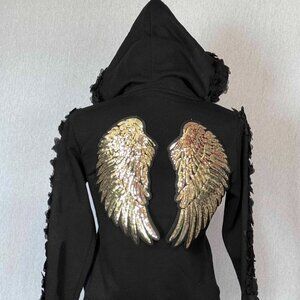 ANGEL SEQUIN WING HOODIE. MAKE ME AN OFFER and YOU choose which color wings!!
